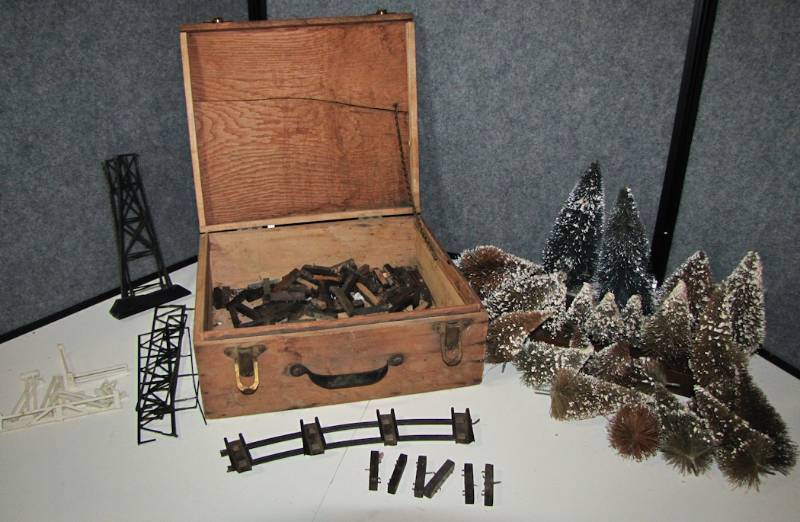lot 70 image: wooden box of trees and more