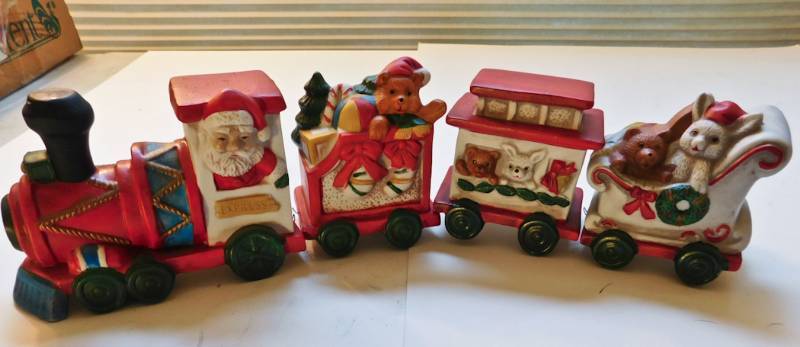 lot 88 image: Ceramic Christmas train
