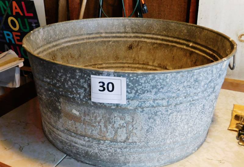 galvanized farm tub 24 across