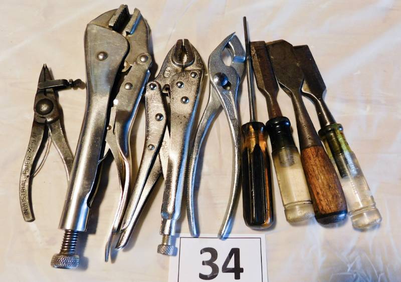 vise grips and chisels