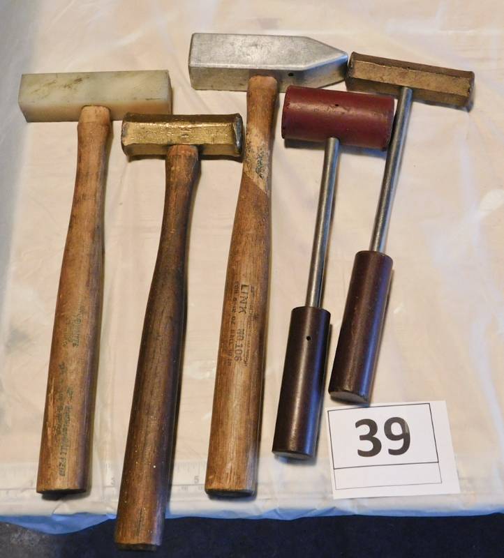 5 mallets handmade by Northwest mechanics