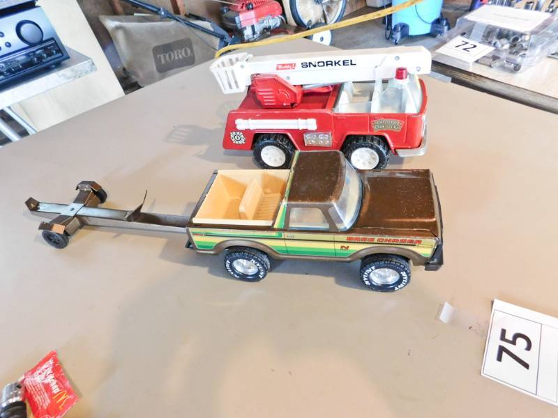 Buddy-L fire truck and Nylint truck  trailer