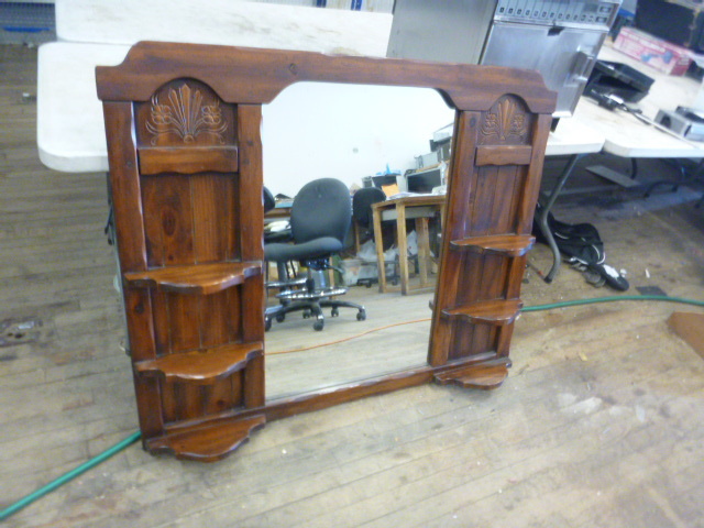 lot 25 image: Mirror with Shelves