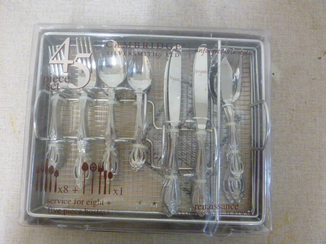 lot 311 image: Cambridge 45 Piece Stainless Steel Flatware Set
