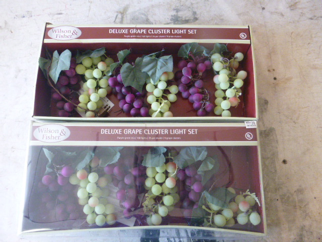 lot 385 image: 2 Wilson & Fisher Deluxe Grape Cluster Light Set