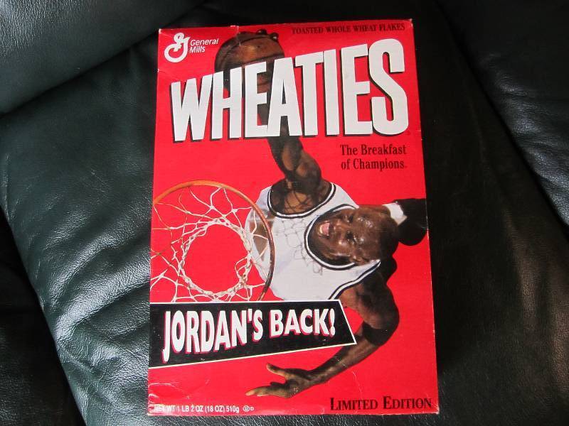 lot 12 image: Vintage Wheaties Michael Jordan box...