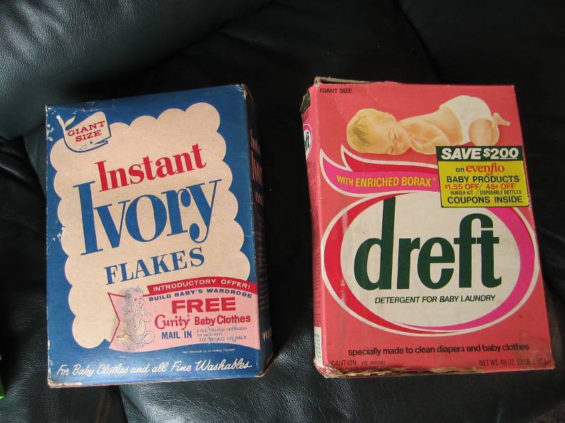 lot 13 image: Dreft and Ivory soap boxes...