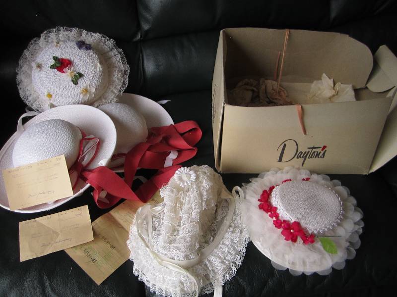 lot 41 image: Daytons box of baby bonnets...