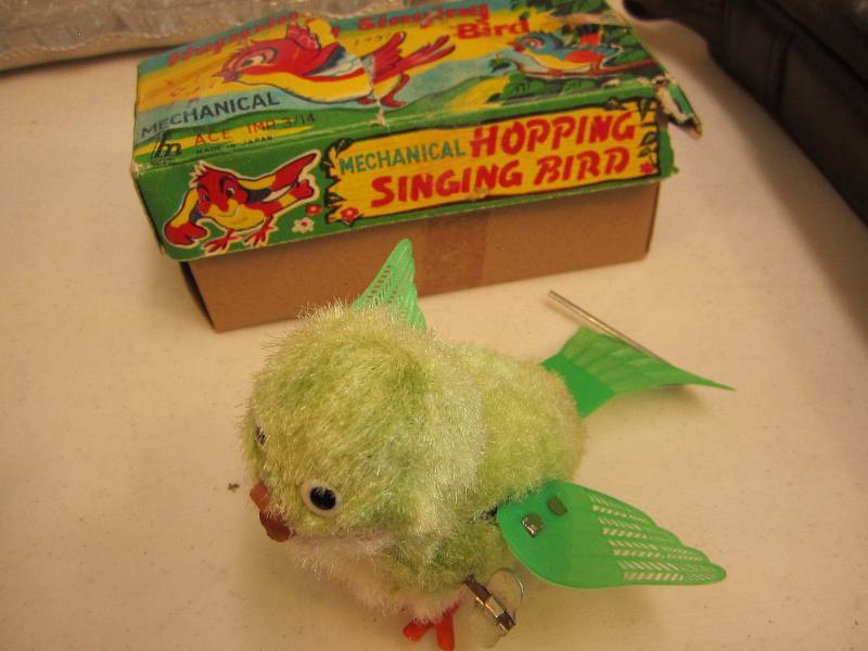 lot 66 image: 1967 Mechanical wind up bird...