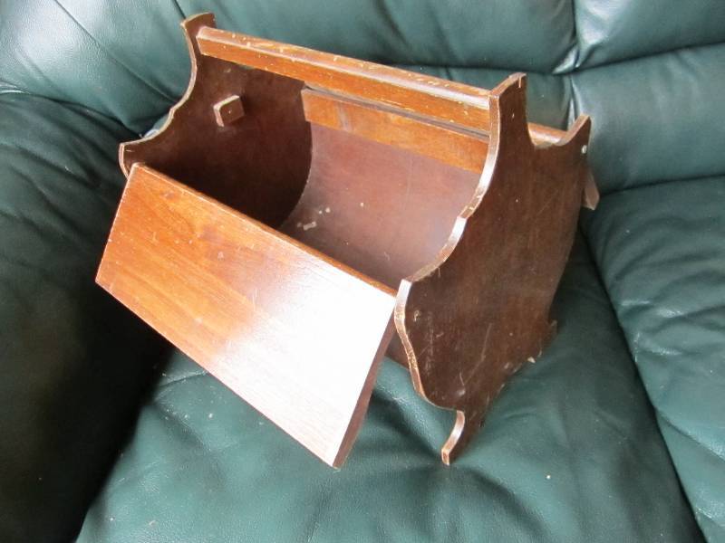 lot 84 image: Antique wood sewing box...