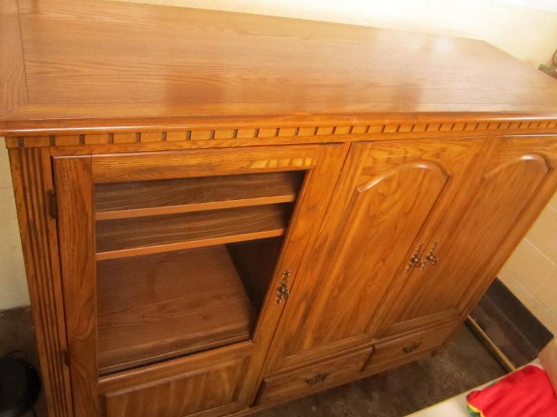 lot 123 image: Entertainment center, 57 x 21  44...