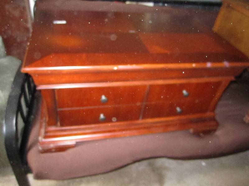 lot 138 image: Wood table, 36 x 22  18 tall...