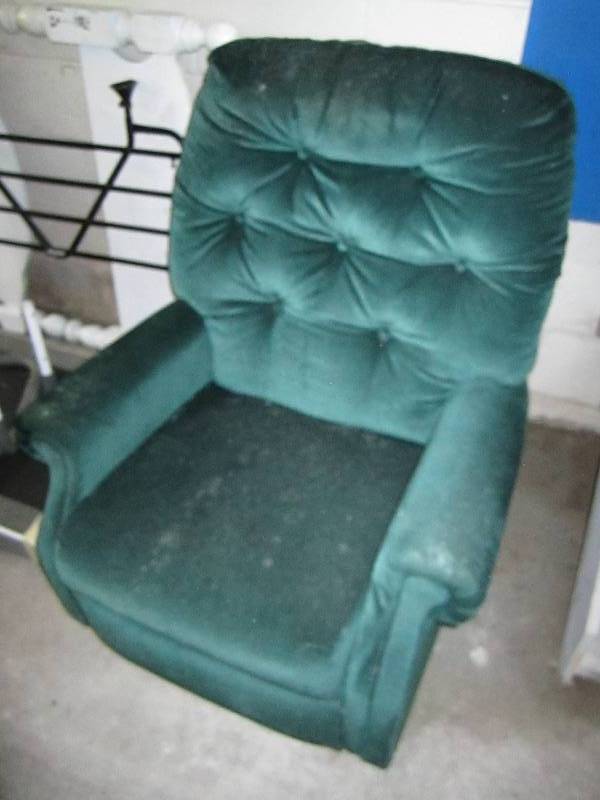 lot 149 image: Green upholstered chair...