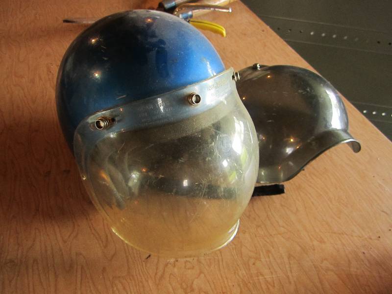 lot 169 image: Vintage helmet with tinted shield o...