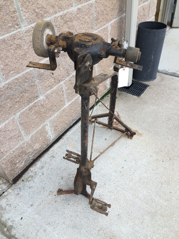Antique  Vintage peddle Grinder