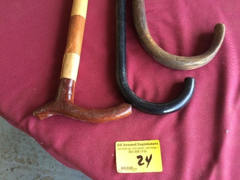 Vintage Wood Canes  lot of 3