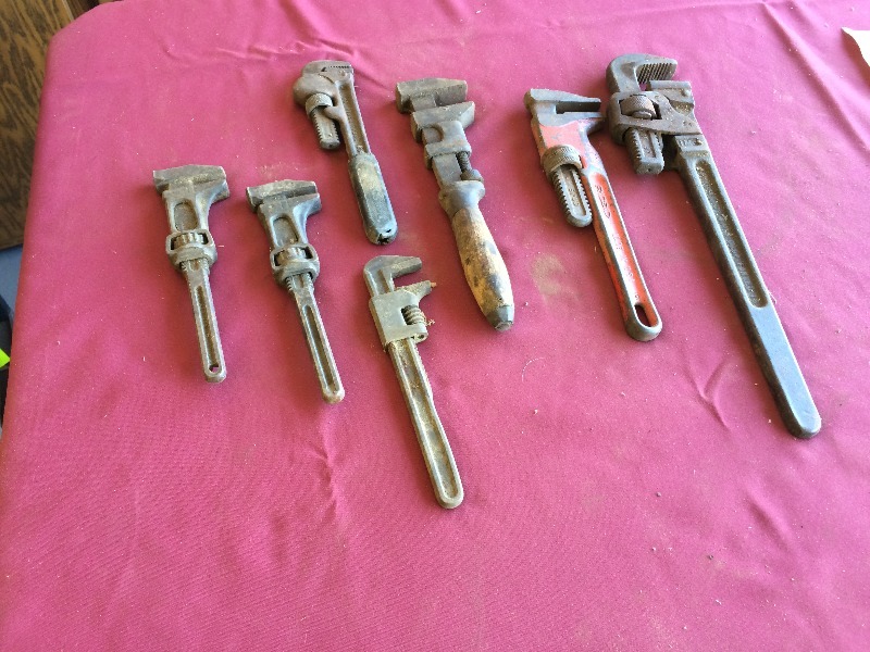 Vintage Pipe Wrenches - lot of 7