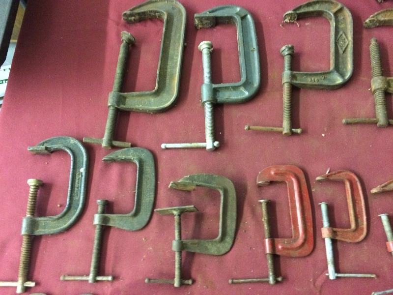 Assorted C-Clamps    lot of 22