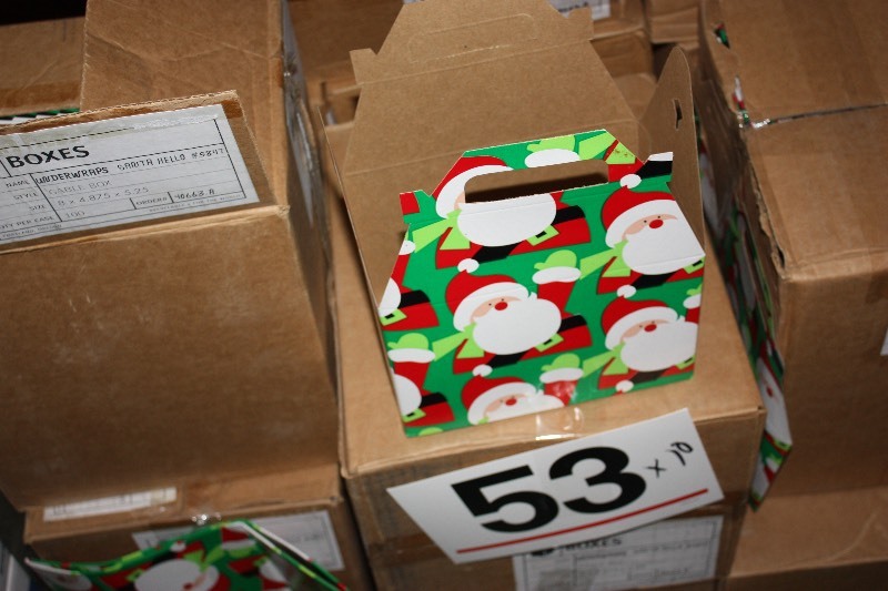 10 cases of 100 pop up gable boxes - holiday designs. $550. retail price.