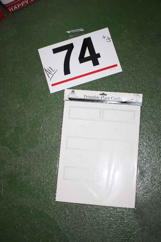 360 retail pace of imprintable place cards.  $1.99 retail each for $716 retail.