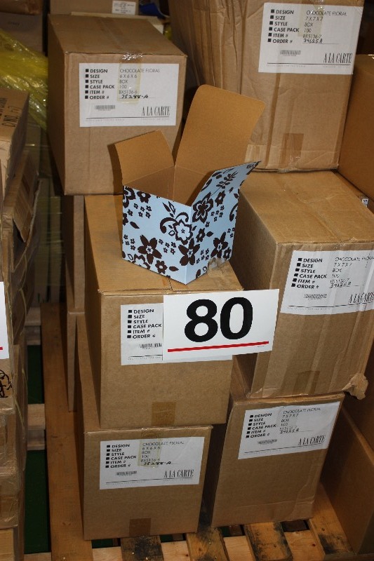 10 cases of 100 Chocolate Floral Pop Up Gift Boxes Retail $650.00