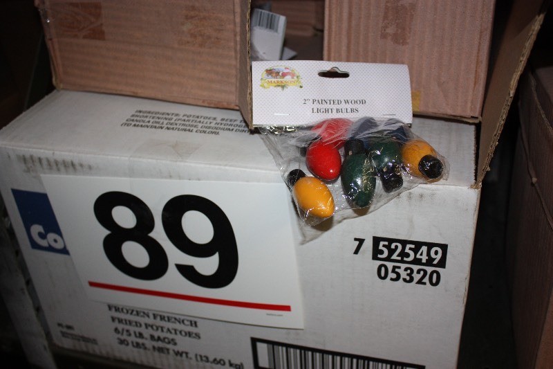 300 packages of 2 Painted Wood LIght Bulbs