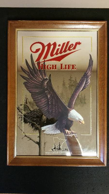 Miller HIGH Life Minnesota Wildlife Series Mirror With Bald Eagle