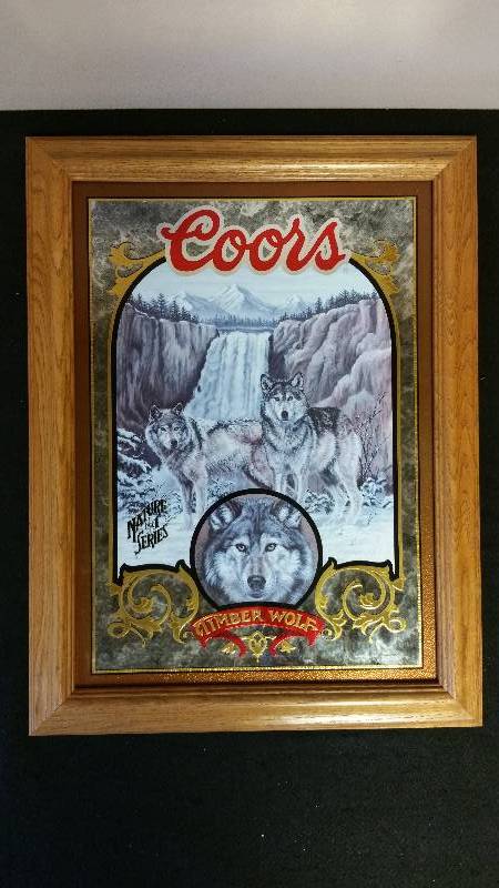 lot 54 image: Coors Nature Series Timber Wolf Mirror