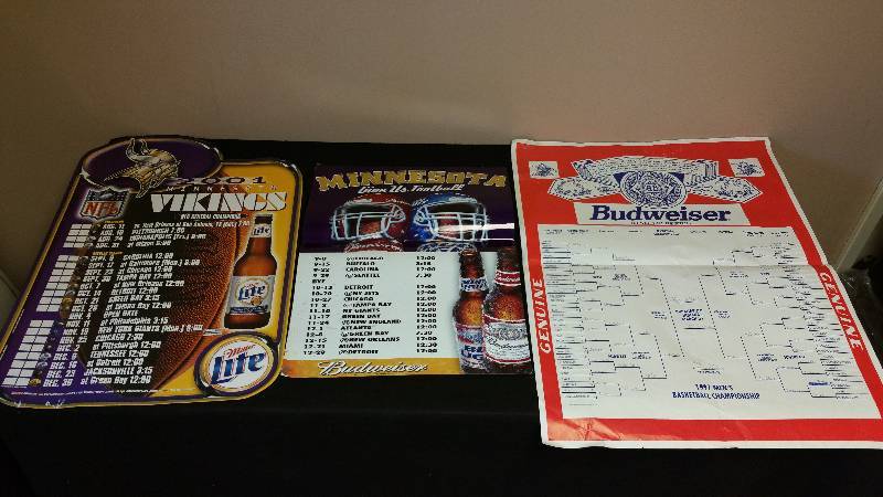 lot 108 image: Miller & Budweiser Vikings Schedule Posters