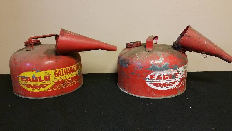 lot 112 image: (2) Metal 2 12 Gallon Gas Cans