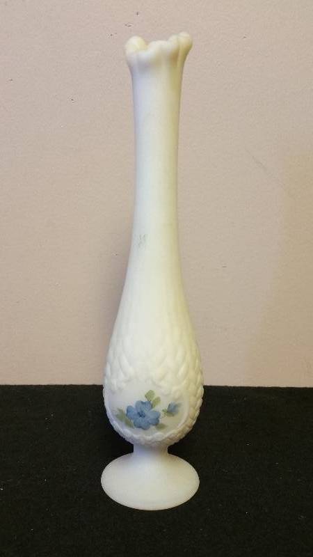 lot 27 image: Fenton Hand Painted Vase - Signed