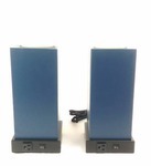 lot 54 image: Siena Modern Square Blue Table Lamp Set with Round Ball Light