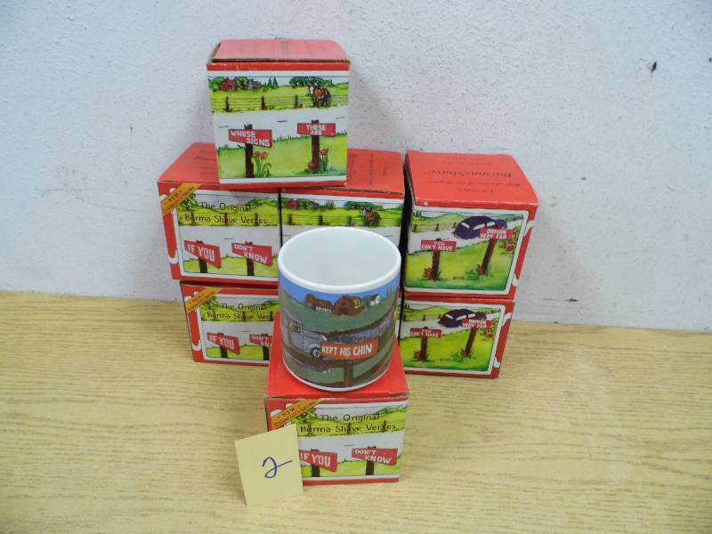 8 Burma Shave Mugs