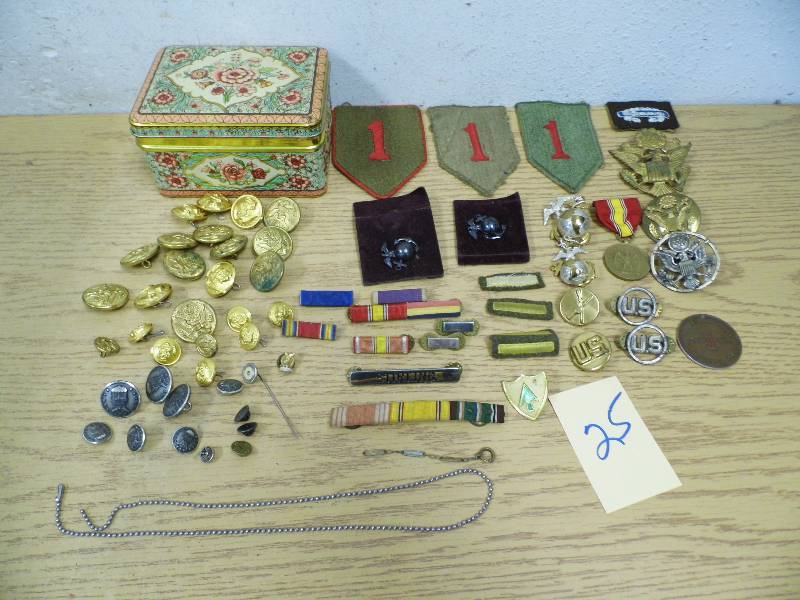 Military Pins, Buttons & Medal