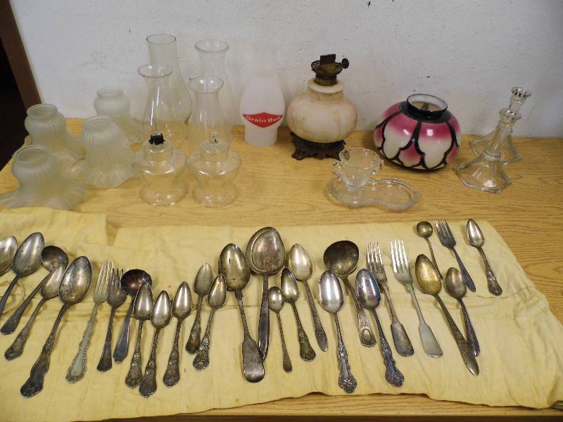 Vintage Silverware - Lamp - Chimneys