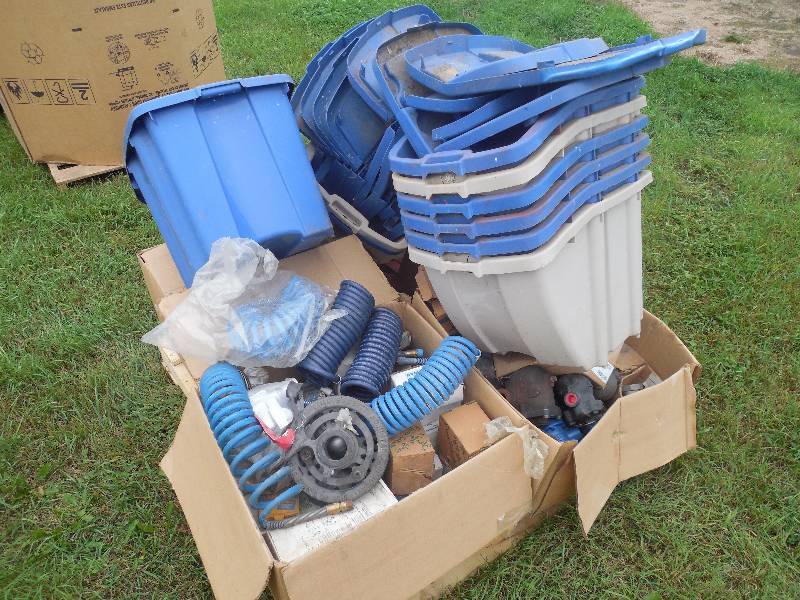 lot 69 image: PALLET LOT OF BINS AND MISC SUPPLIES