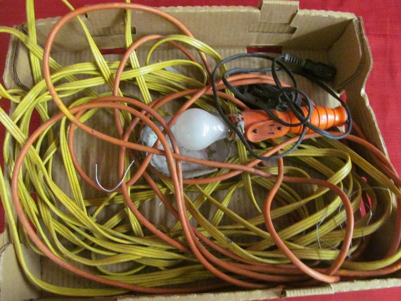 lot 153 image: extension cords, drop light