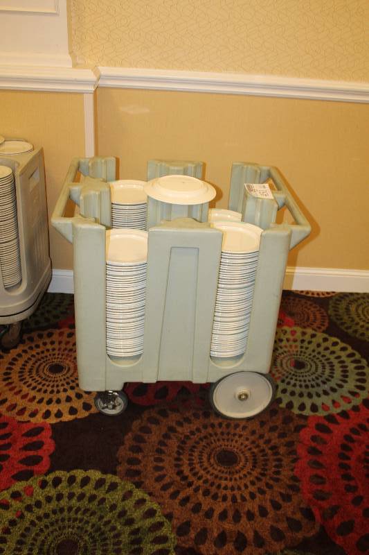 lot 451 image: Lot of (Approximately 200) 10.5in. Dinner Plates w Cart