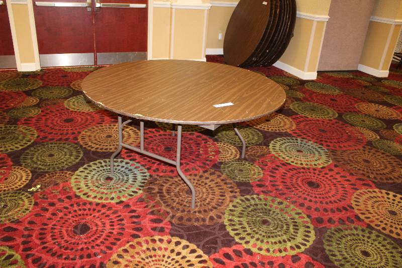 lot 456 image: Lot of (2) 60in. Folding Round Tables