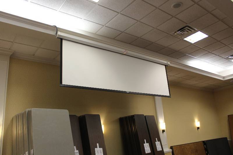 lot 336 image: Approximately 10ft. Ceiling-Drop Projector Screen