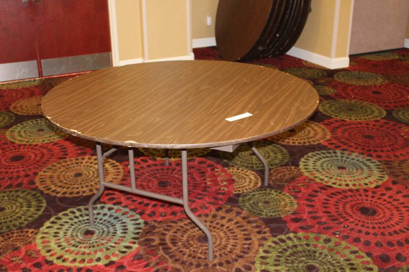 lot 465 image: Lot of (2) 60in. Folding Round Tables