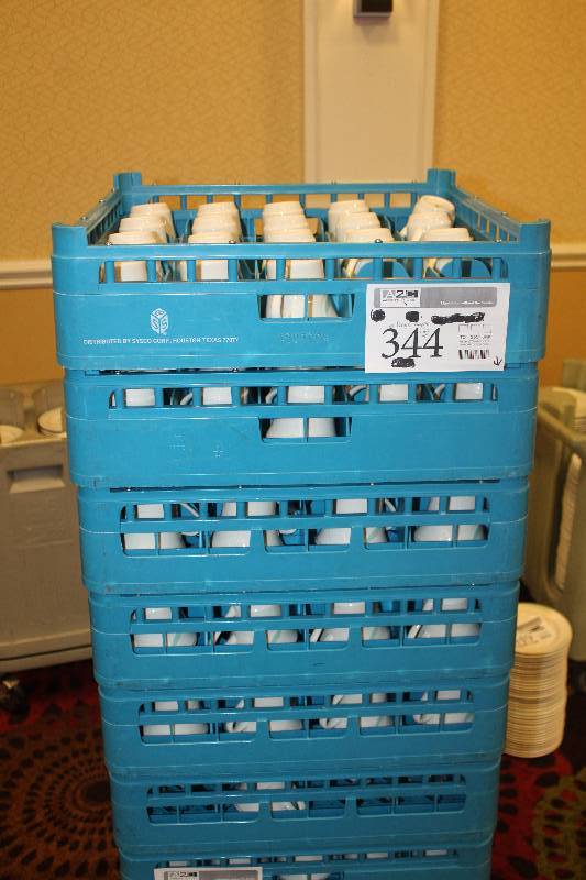 lot 344 image: Lot of (Approximately 120) Coffee Cups w Wash Trays