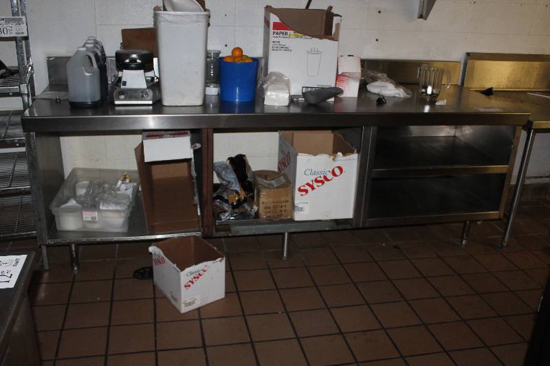 lot 15 image: Commercial NSF Stainless Steel Work Table w Outlet