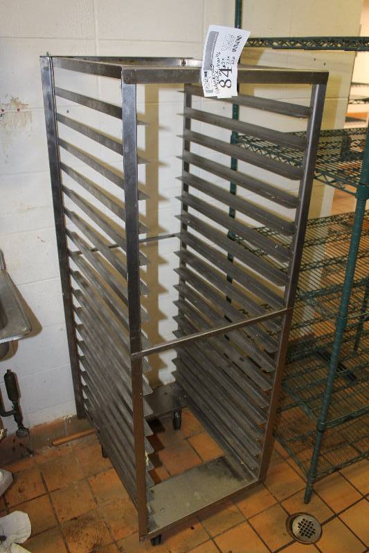 lot 84 image: Commercial Stainless Steel Wheeled Baking Rack