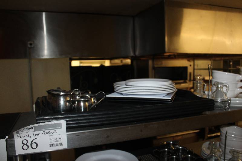 lot 86 image: Shelf Lot of Dishwares