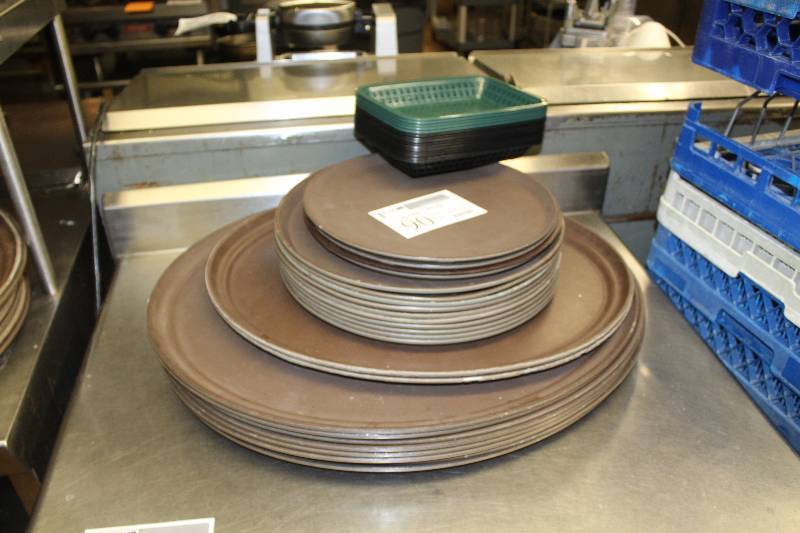 lot 90 image: Lot of (24) Serving Trays Including 10) Large AND 14) Medium