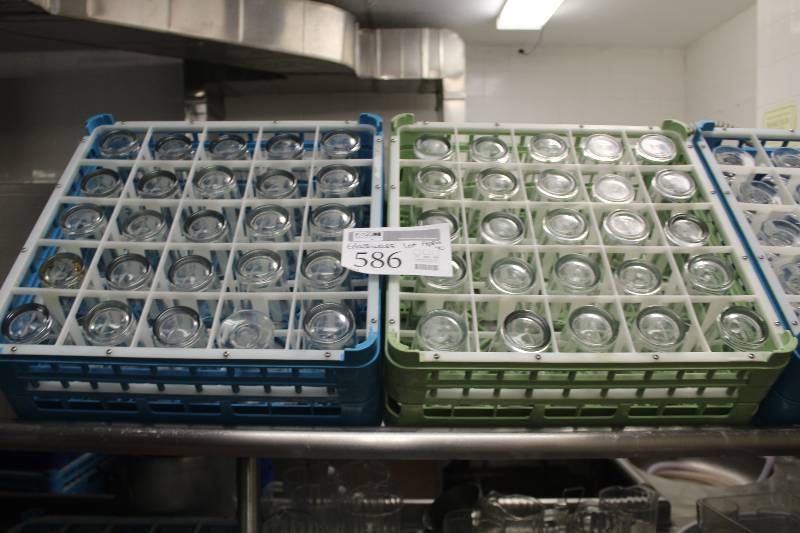 lot 586 image: Lot of (Approximately 40) Glassware w Plastic Wash Trays