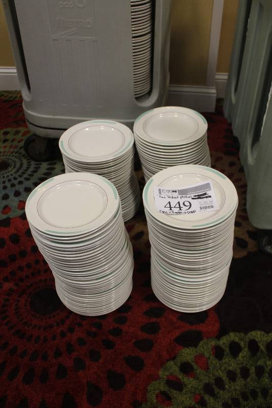 lot 449 image: Lot of (Approximately 200) 7in. Salad Plates w Cart