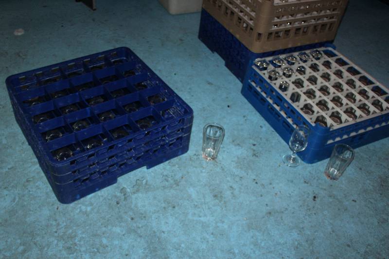 lot 74 image: Lot of (Approximately 40) Glassware w Plastic Wash Trays