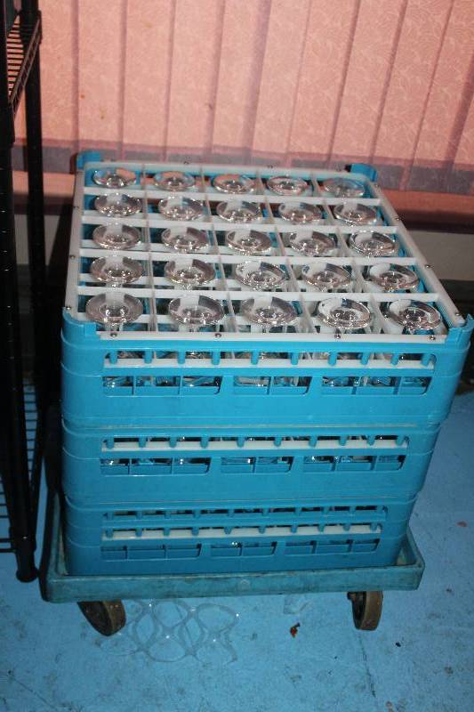 lot 72 image: Lot of (Approximately 60) Glassware w Plastic Wash Trays